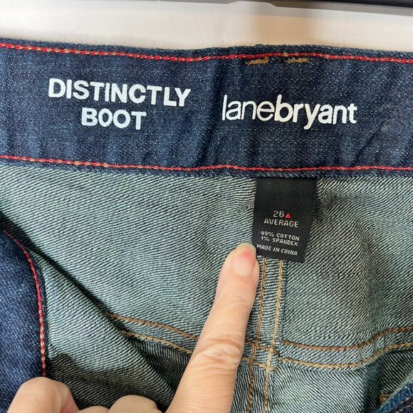 Lane Bryant Woman’s Jeans sz 26 average Dark Wash Denim Distinctly Boot Cut - Picture 7 of 8